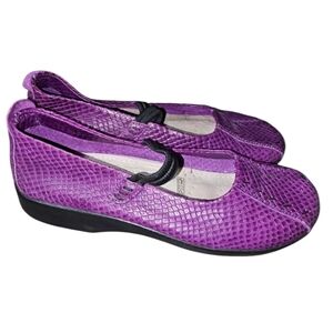 Arcopedico Women Shawna Mary Jane Shoes 41 (9.5/10 purple snakeskin leather READ